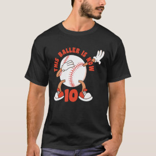 Camiseta Feliz 10º Aniversário, 10 anos Beisebol 10º Nascim