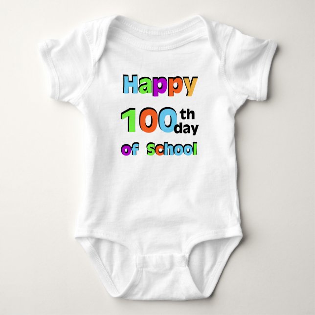Camiseta Feliz 100º Dia da Escola (Frente)