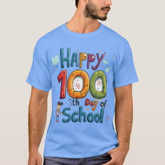 Camiseta feliz 100º dia da escola