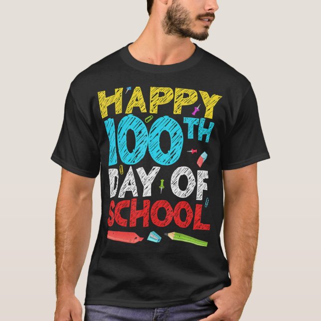 Camiseta Feliz 100º Dia da Escola (Frente)