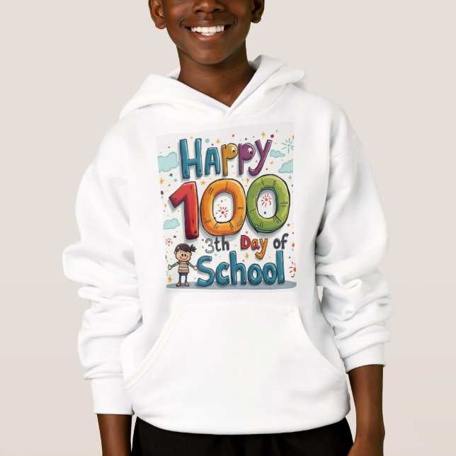 Camiseta Feliz 100º dia da escola (Frente)