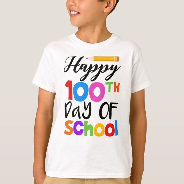 Camiseta Feliz 100º Dia da Escola (Frente)