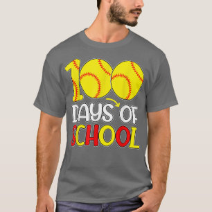 Camiseta Feliz 100º Dia Da Escola 2022 Softball 100 Dias O