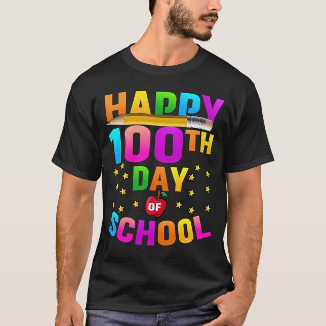 Camiseta Feliz 100º Dia Da Escola 2023 (Frente)