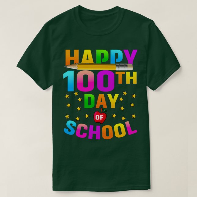 Camiseta Feliz 100º Dia da Escola 49 (Frente do Design)