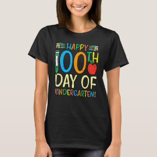 Camiseta Feliz 100º Dia da Escola de Jardim de Infância App
