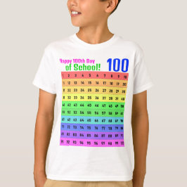 Camiseta Feliz 100º Dia da Escola, Gráfico de Centenas Colo