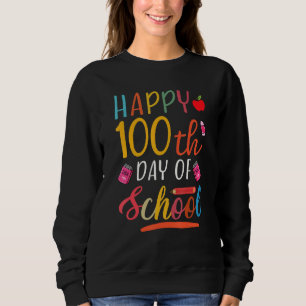 Camiseta Feliz 100º Dia Da Escola Para Professor E Estudant