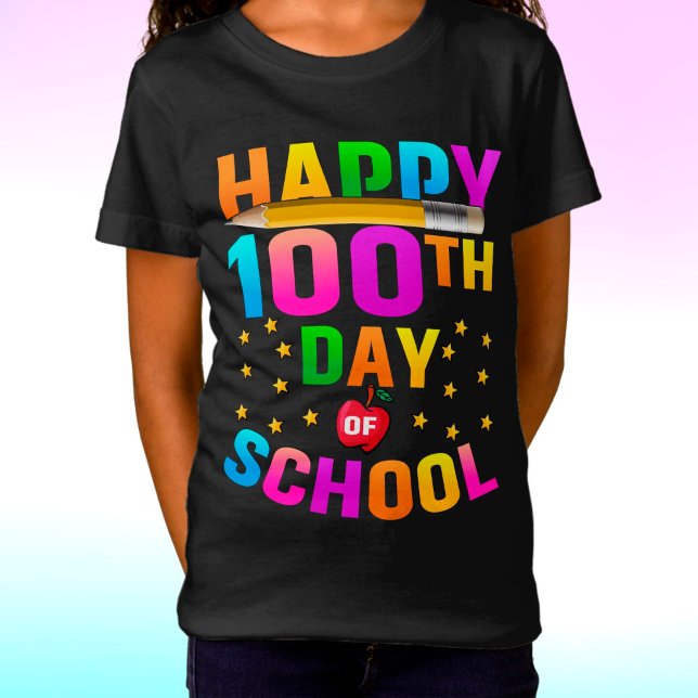 Camiseta Feliz 100º Dia da Escola para Professores e Estuda (Criador carregado)