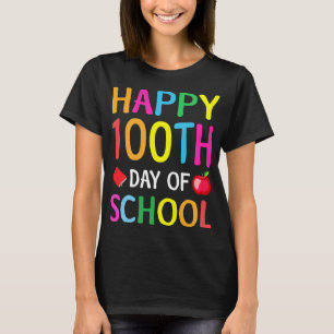 Camiseta Feliz 100º Dia da Escola para Professores ou Crian