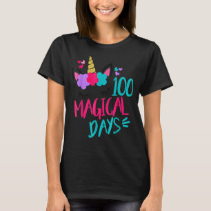 Camiseta Feliz 100º Dia da Escola Unicórnio 100 Dias Mágico