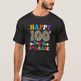 Camiseta Feliz 100º Dia da Impressão Leopardo do do 9º ano,