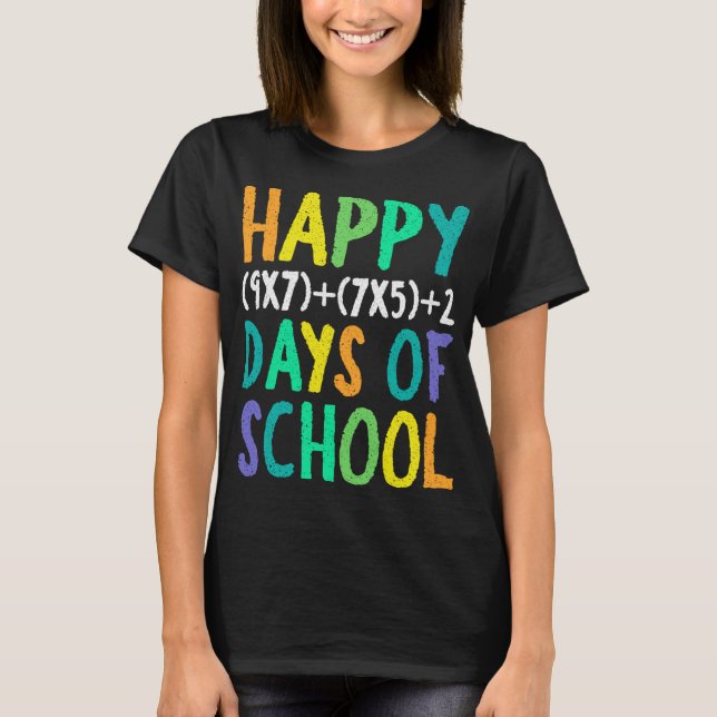 Camiseta Feliz 100º Dia Da Professora De Fórmula De Matemát (Frente)