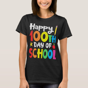 Camiseta Feliz 100º Dia Da Professora Rainbow Lo