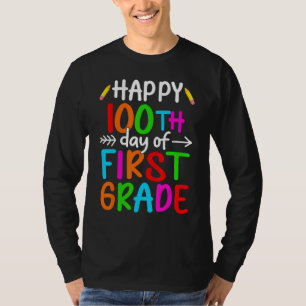 Camiseta Feliz 100º Dia De 100 Dias Escolares De 1rua Grau