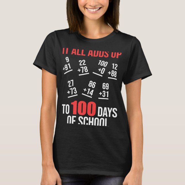 Camiseta Feliz 100º dia de 5 5º ano adiciona escola (Frente)