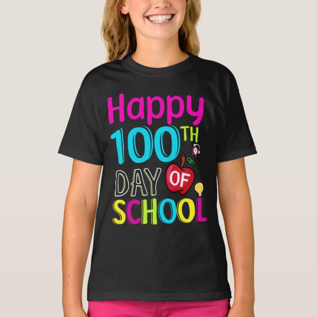 Camiseta Feliz-100º-dia-de-aula (Frente)