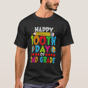 Camiseta Feliz 100º Dia de Aula Professor 100 Dias Mais Int