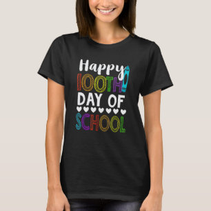 Camiseta Feliz 100º Dia De Aula Professor Aluno