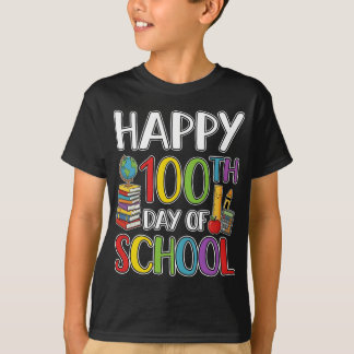 Camiseta Feliz 100º Dia de Aula Professor Aluno