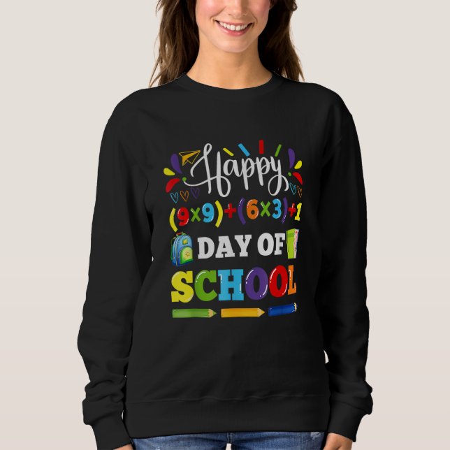 Camiseta Feliz 100º Dia De Aula Professor De Matemática Alu (Frente)