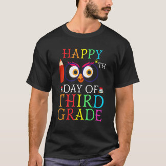 Camiseta Feliz 100º Dia de Aula Professores 100 Dias Tercei