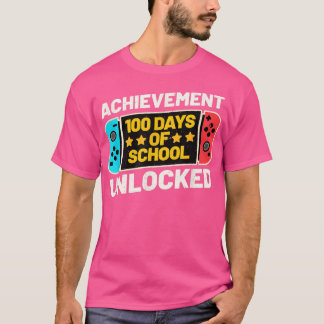 Camiseta Feliz 100º Dia De Conquista Escolar Vídeo Desbloqu
