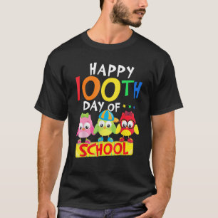 Camiseta Feliz 100º Dia De Crianças De Coruja Escolar 100 D
