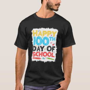 Camiseta Feliz 100º Dia De Engraçado Escolar Para Estudan