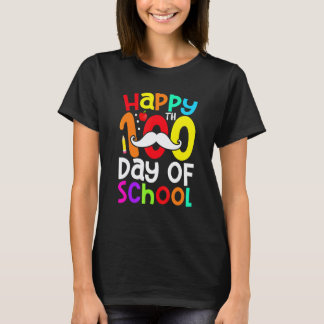 Camiseta Feliz 100º Dia De Escola Bigode Professores Aluno
