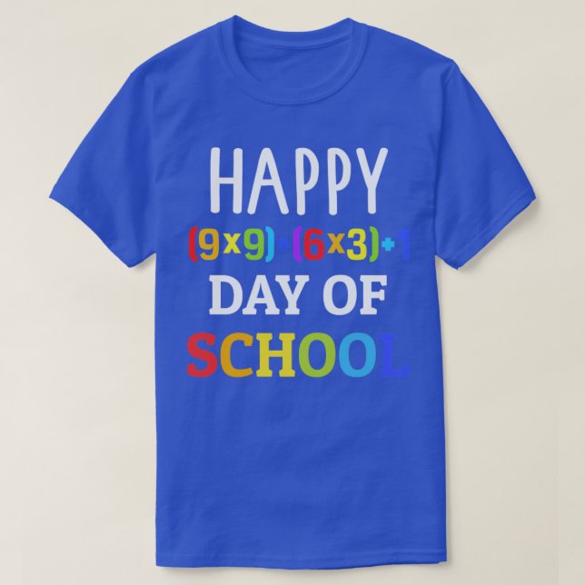 Camiseta Feliz 100º dia de escola com fórmula matemática pa (Frente do Design)