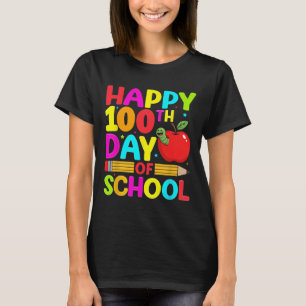 Camiseta Feliz 100º Dia De Escola Meninos Meninas Crianças 