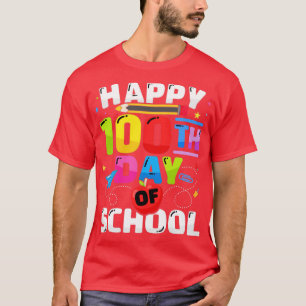 Camiseta Feliz 100º dia de escola para 100 dias de estudant