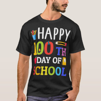 Camiseta Feliz 100º dia de escola para 100 dias de estudant