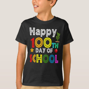 Camiseta feliz 100º dia de escola para a pré-escola dos est