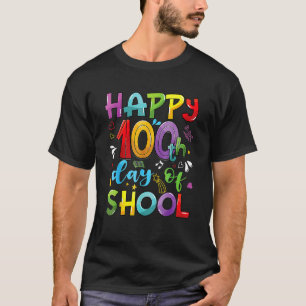 Camiseta Feliz 100º Dia de Escola para Professor e Aluno Ki