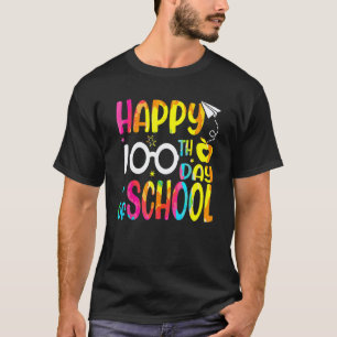 Camiseta Feliz 100º Dia De Escola  Professores Crianças Cri