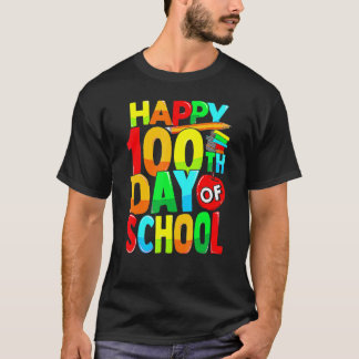 Camiseta Feliz 100º Dia De Escola Professores Crianças Feli