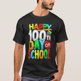 Camiseta Feliz 100º Dia De Escola Professores Crianças Feli