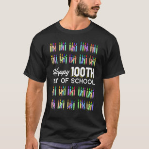 Camiseta Feliz 100º Dia De Estudante Escolar 100 Dias De Sc