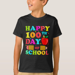 Camiseta Feliz 100º Dia De Estudante Escolar Oferecido 100