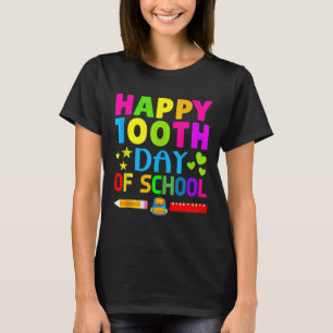 Camiseta Feliz 100º Dia de Estudantes Professores Jovens Pr