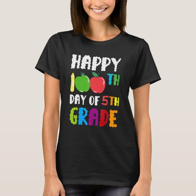 Camiseta Feliz 100º Dia De fruta De Comida Da Apple (Frente)