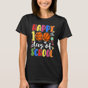 Camiseta Feliz 100º Dia De Jogadores De Basquete Escolares