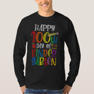 Camiseta Feliz 100º Dia De Kinder Garten 100 Dias De Escola