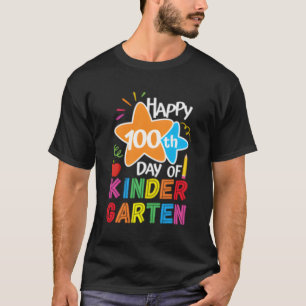 Camiseta Feliz 100º Dia De Kindergen Para Estudante De Prof