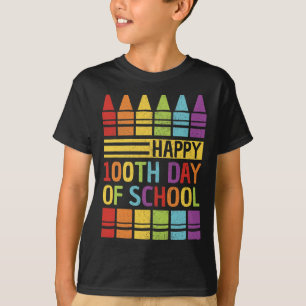 Camiseta Feliz 100º Dia De Meninos Escolares Meninas 100 Di