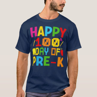 Camiseta Feliz 100º Dia De Prek 100 Dia Da Escola Ken