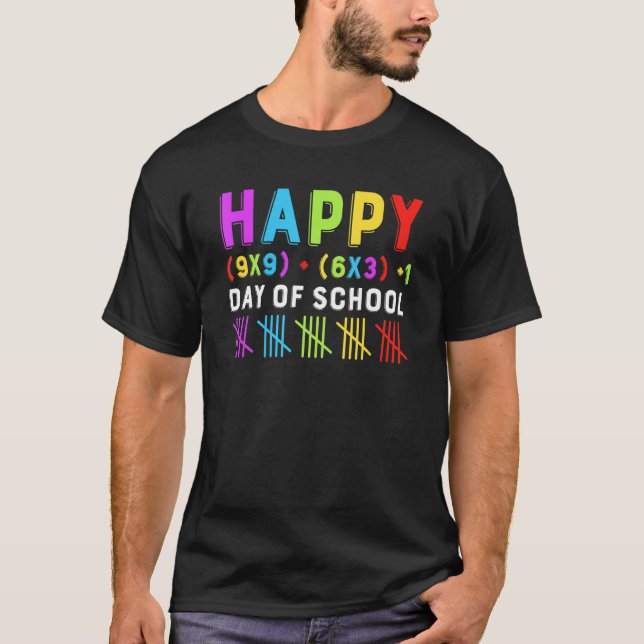 Camiseta Feliz 100º Dia De Professora De Fórmula De Matemát (Frente)