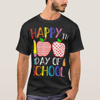 Camiseta Feliz 100º Dia De Professora Escolar 100 Dias